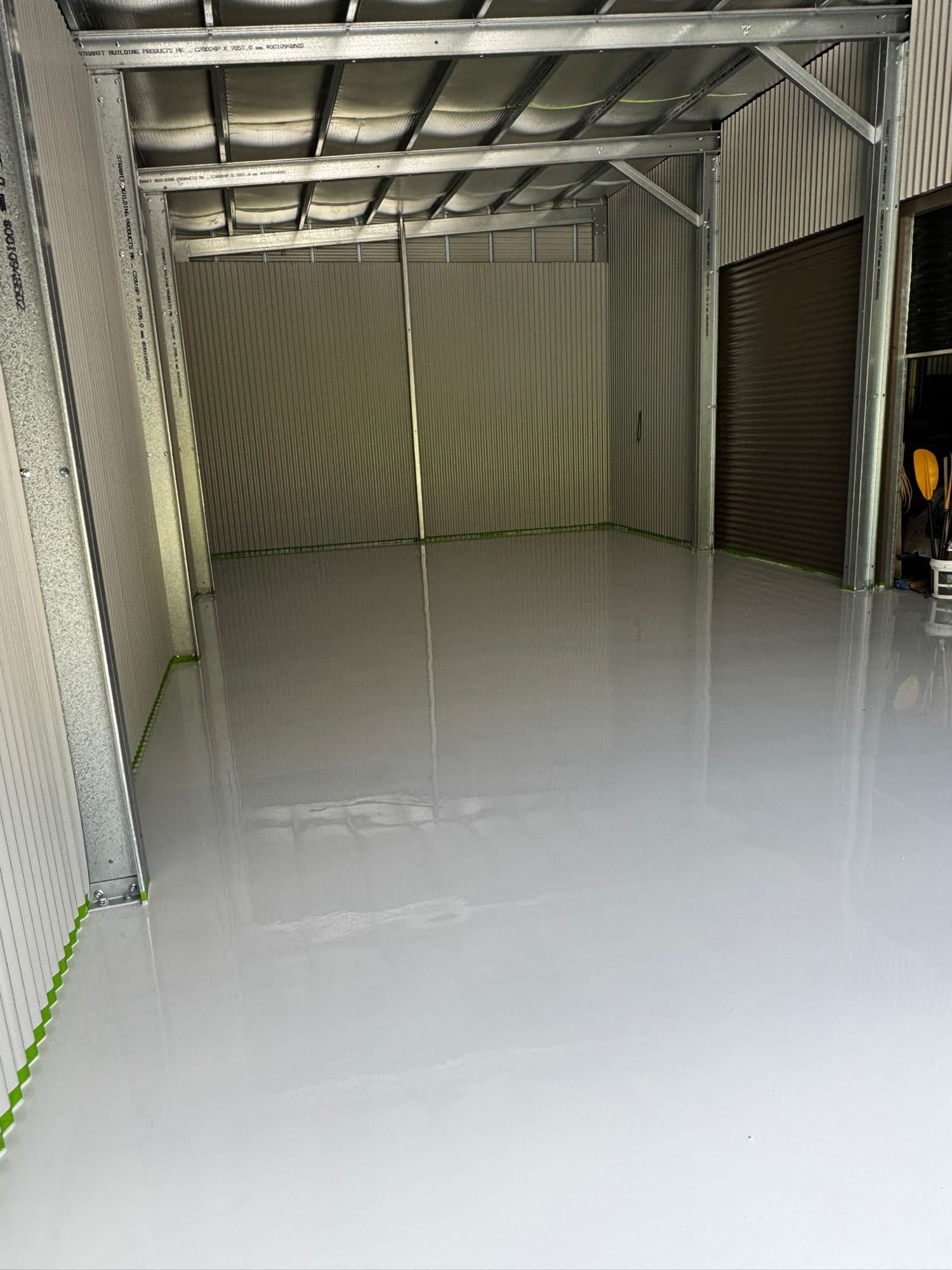 Commercial shed epoxy floor