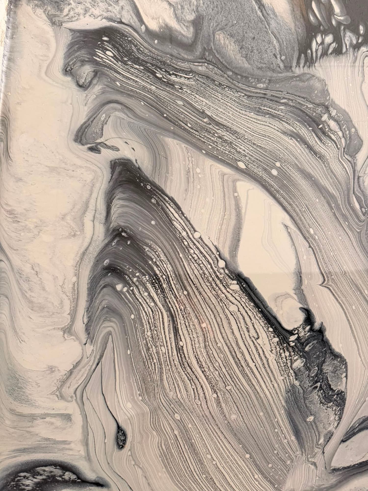 Black and grey metallic marble floor