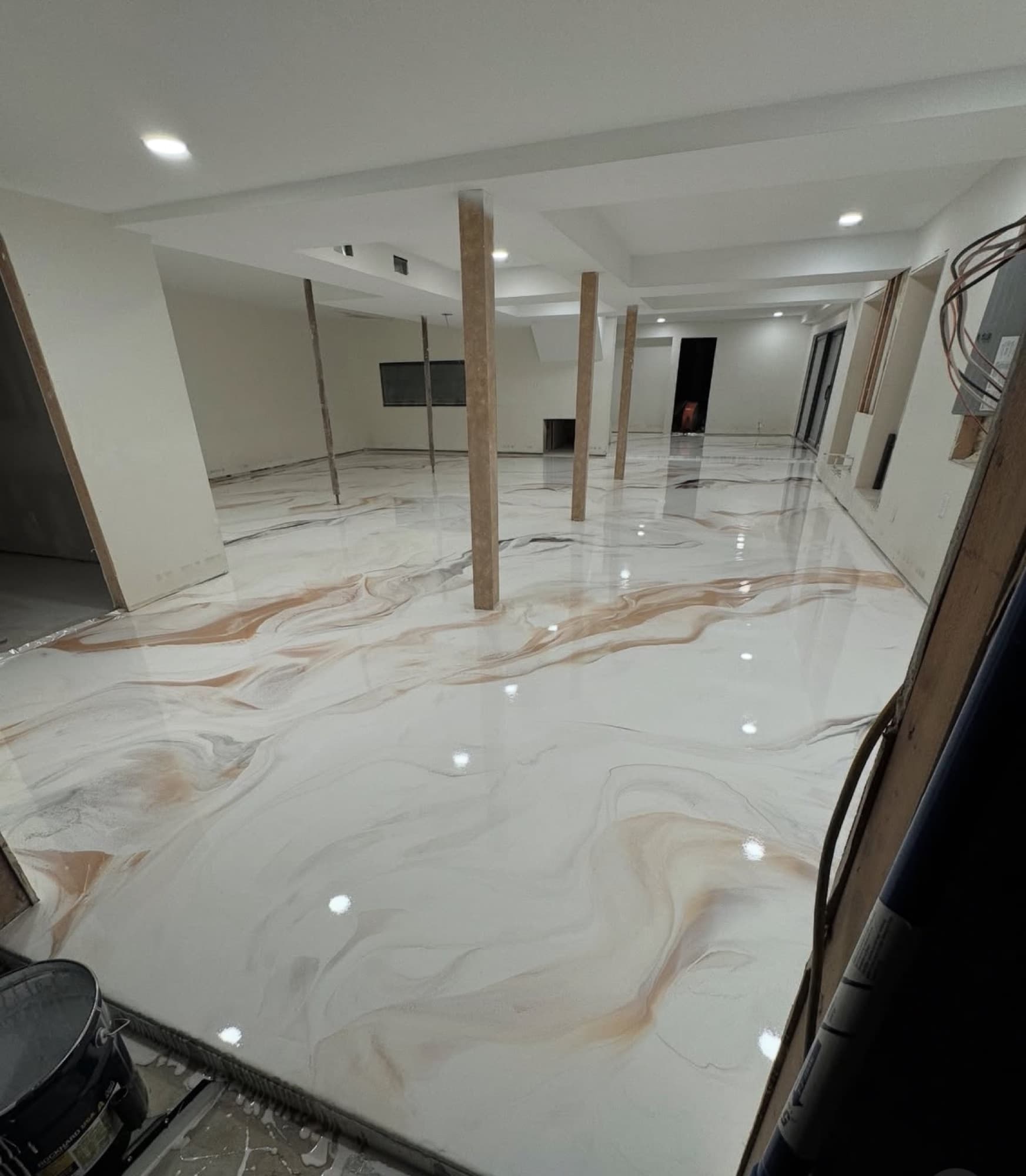 Beige pearl metallic marble floor